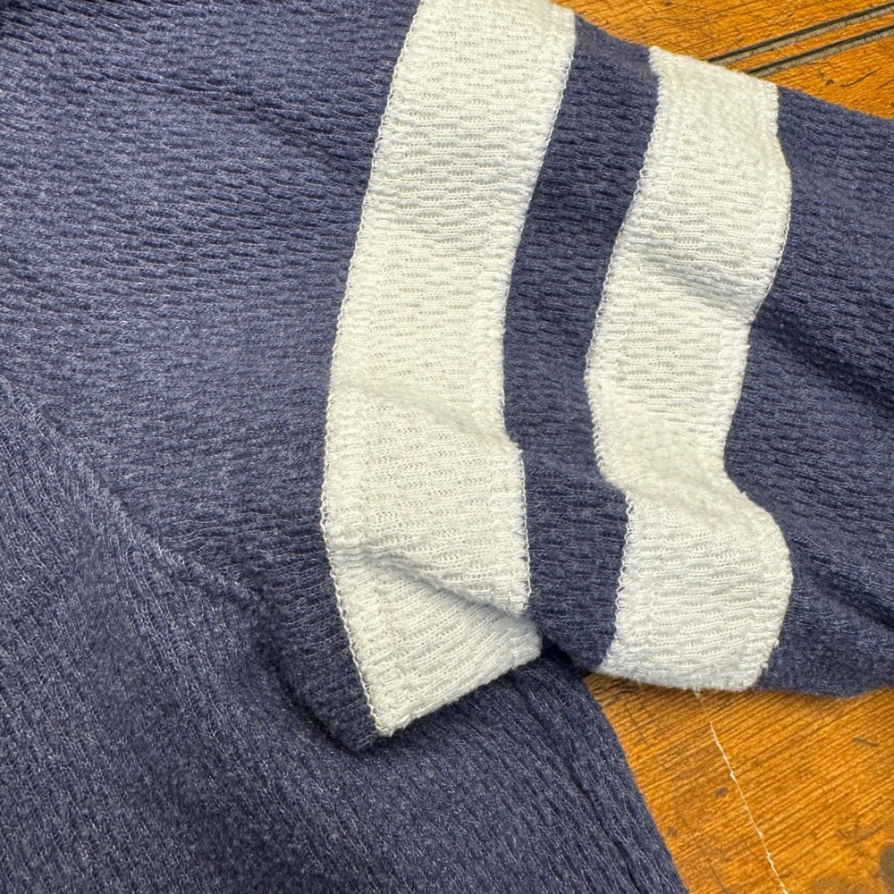 Abercrombie Fitch Mens Long Sleeve Navy Thermal Crewneck T Shirt Size L Moose - Picture 5 of 6